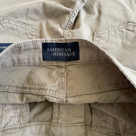 American Heritage Men's Khaki Trouser Pants Size 32 Slim Fit Stretch Beige NEW - Picture 5 of 15